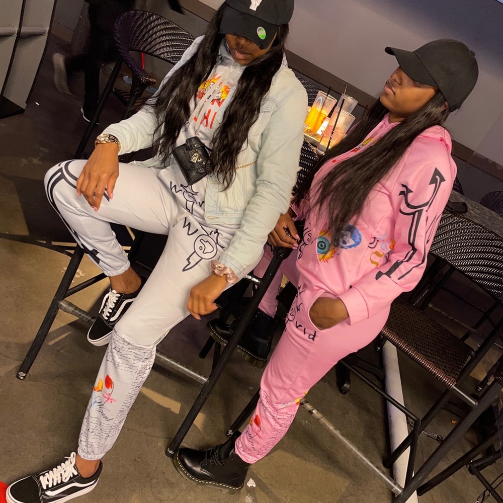COPY - JHM SWEATSUITS 2 Piece(PINK & Light Grey )